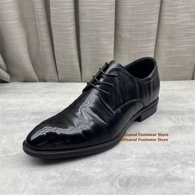 Men Formal Wear Dress - Men's Black Leather Oxford Shoes Classic