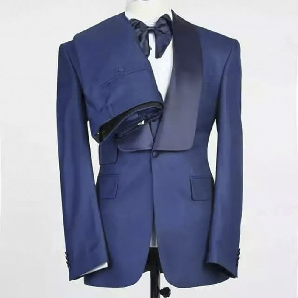 Formal Men Party Wear Jacket - Blue Jacket Set Man Suit Shawl