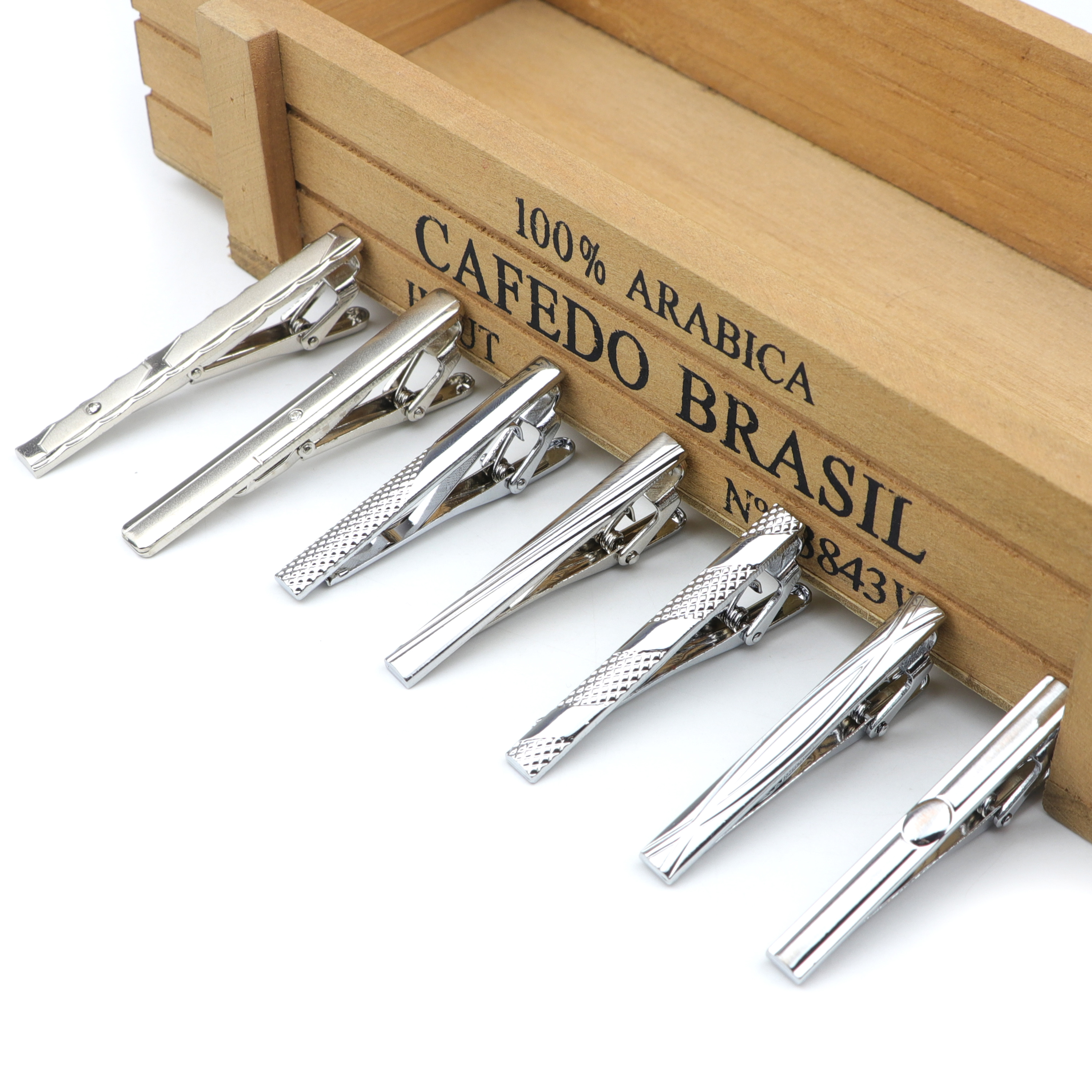 Tie Bar Clip - Men's Metal Tie Clip Bright Chrome