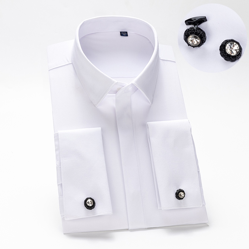 Men Formal Wear Dress - Men's French cufflinks shirt, men's long