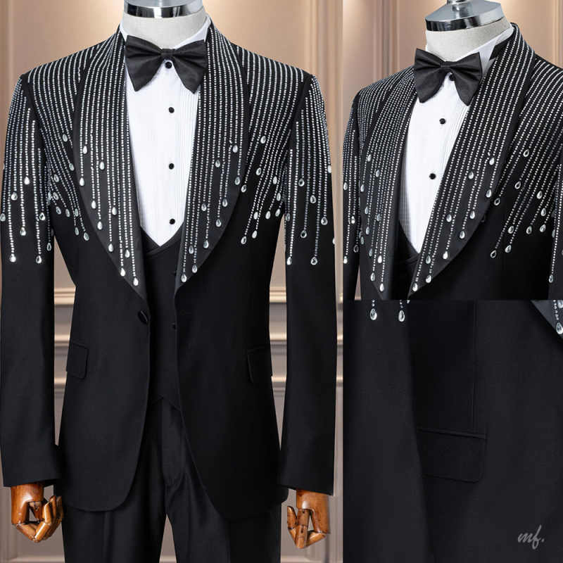 Luxury Rhinestone Men Suits 2  - đánh giá và giá Formal Men Party Wear Jacket