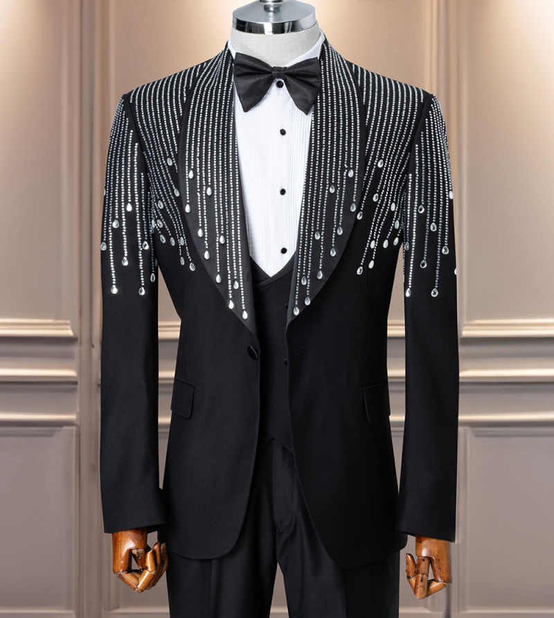 Luxury Rhinestone Men Suits 2  - đánh giá và giá Formal Men Party Wear Jacket