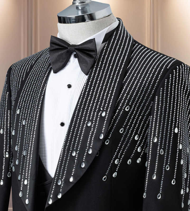 Luxury Rhinestone Men Suits 2  - đánh giá và giá Formal Men Party Wear Jacket