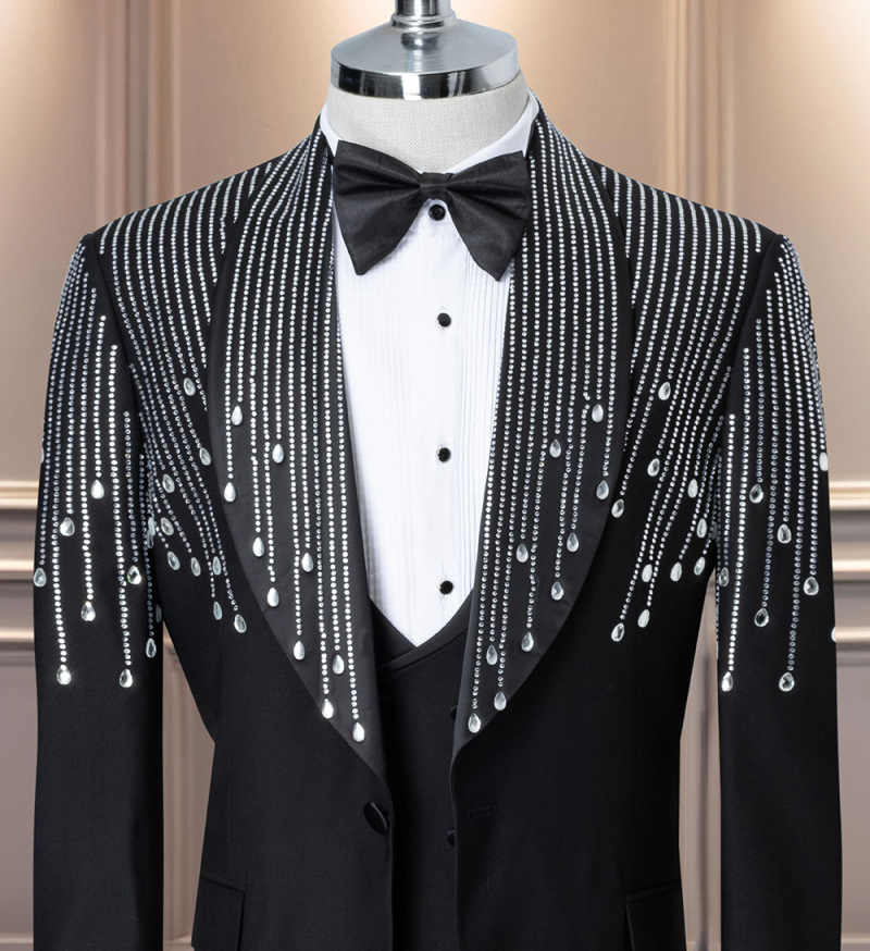 Luxury Rhinestone Men Suits 2  - đánh giá và giá Formal Men Party Wear Jacket