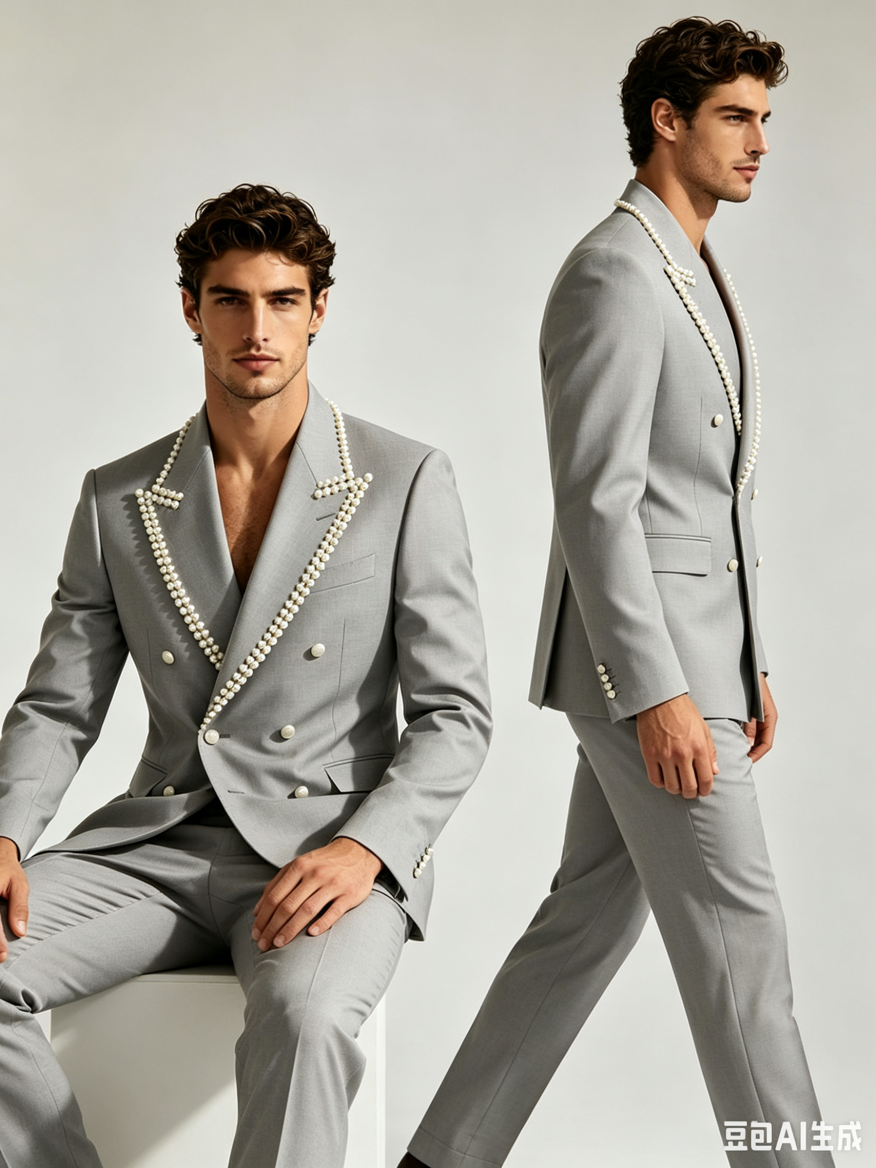 Pearls Men Suit Set 2 Pcs Blaz - đánh giá và giá Formal Wear Jersey For Men