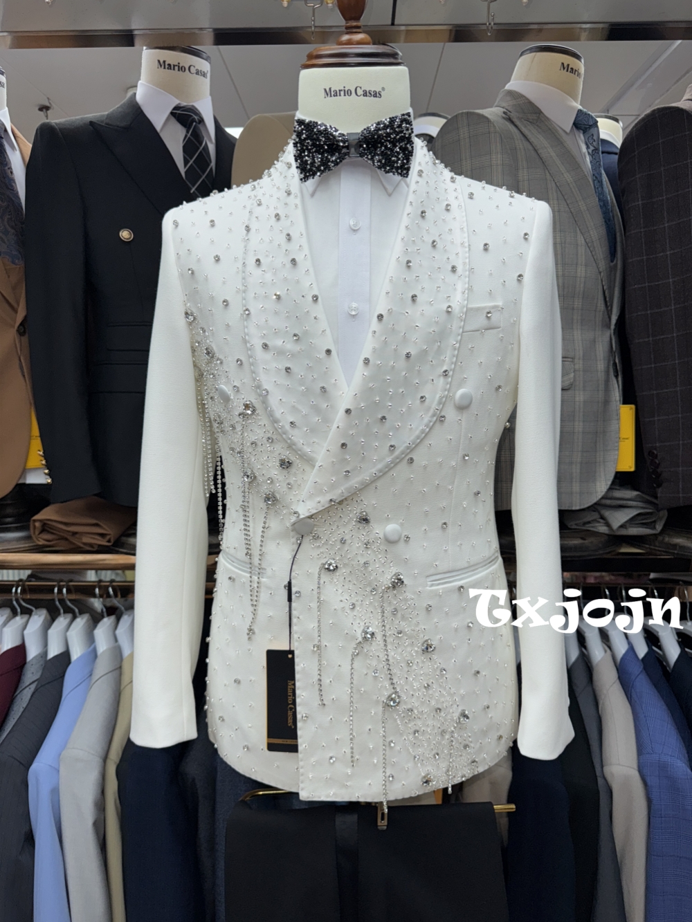 Silver Beaded Crystal Suit Jac - đánh giá và giá Formal Men Party Wear Jacket