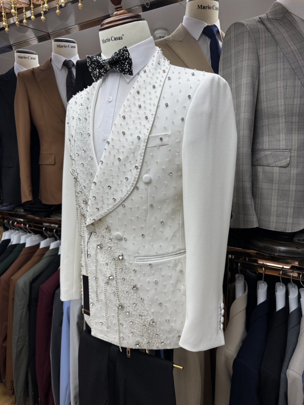 Silver Beaded Crystal Suit Jac - đánh giá và giá Formal Men Party Wear Jacket