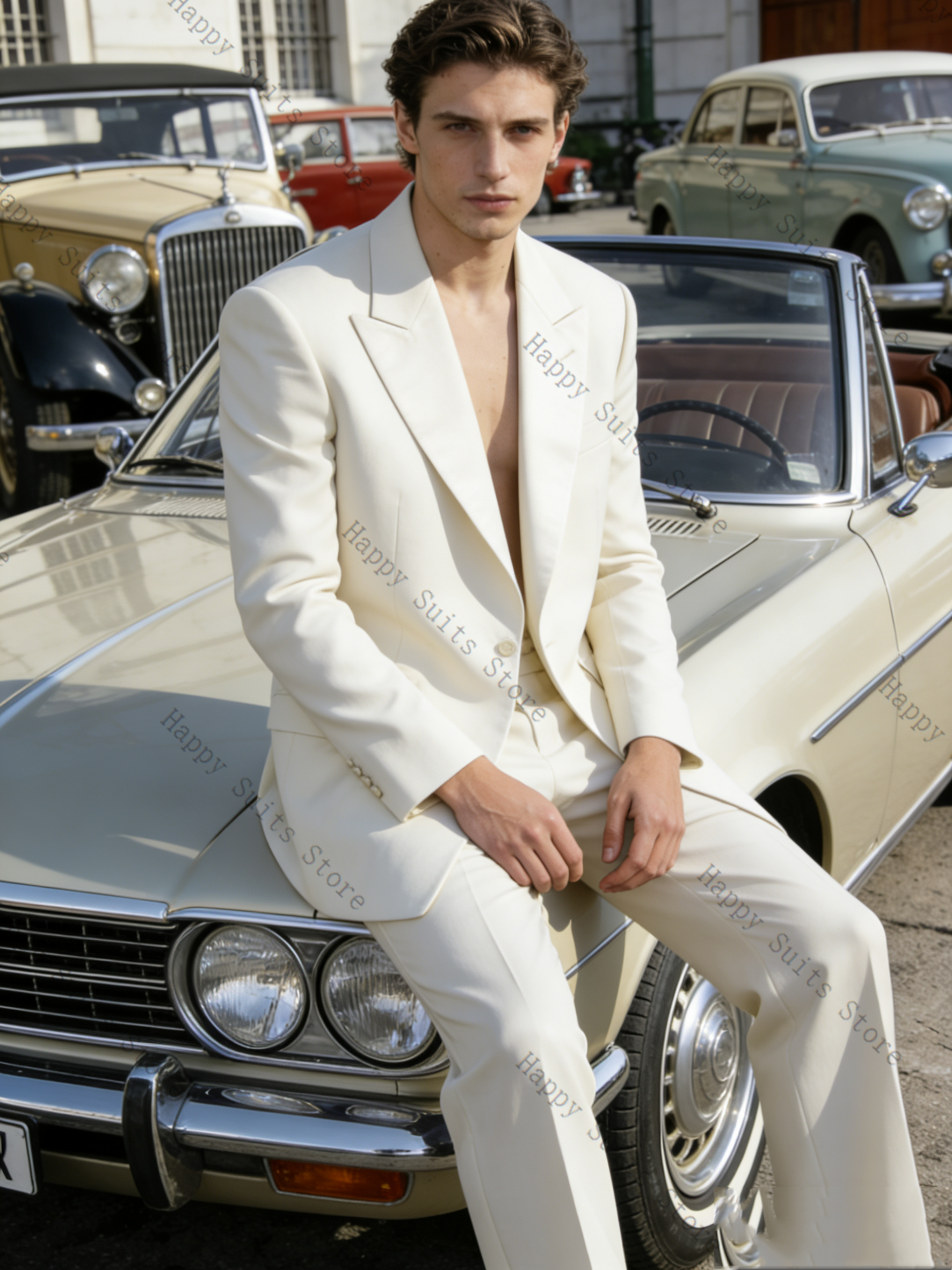 Spring White Men Suit Set 2 Pc - đánh giá và giá Formal Wear Jersey For Men