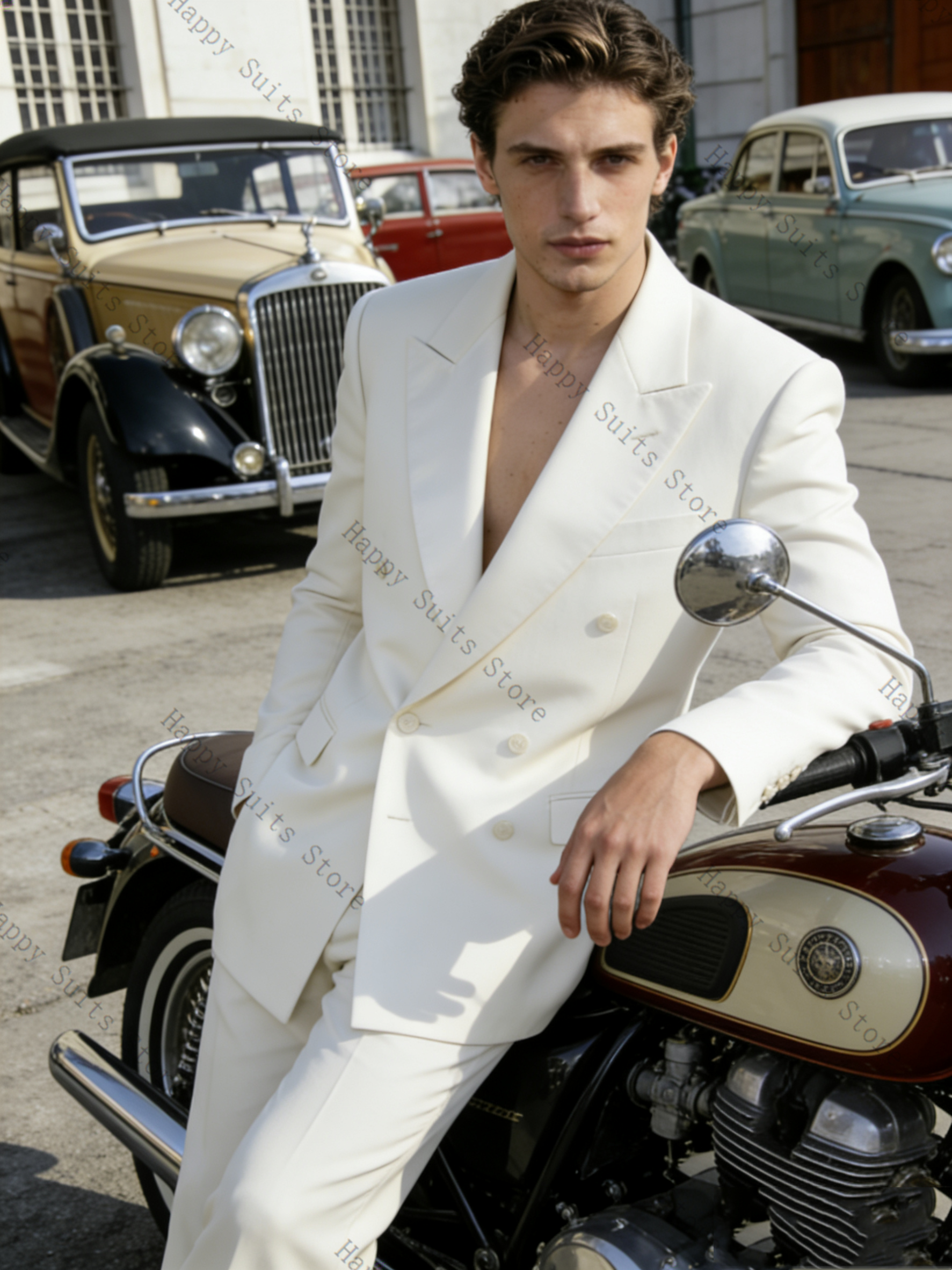 Spring White Men Suit Set 2 Pc - đánh giá và giá Formal Wear Jersey For Men