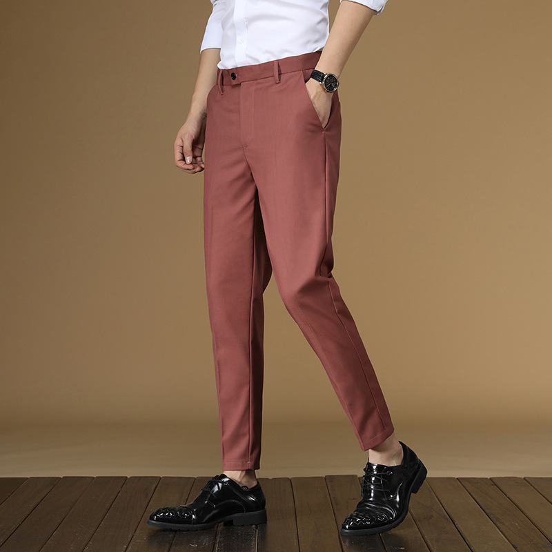 Summer Suit Pants Men Red Blac - đánh giá và giá Men Formal Wear Dress