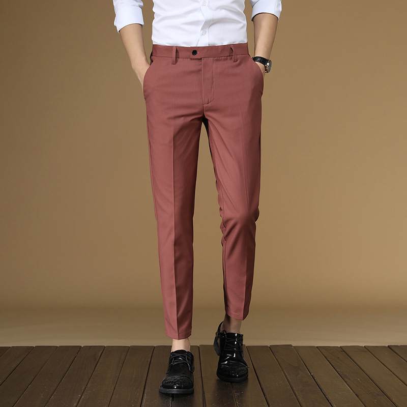 Summer Suit Pants Men Red Blac - đánh giá và giá Men Formal Wear Dress