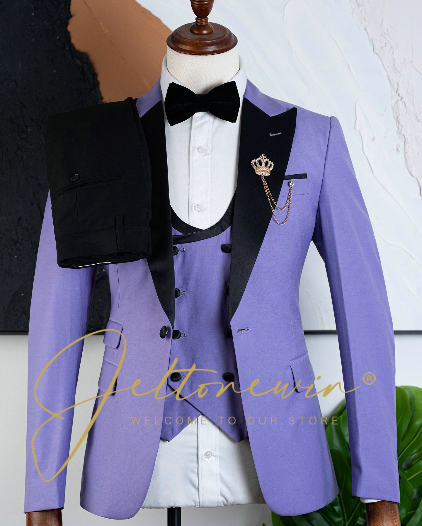 Men's Purple Three Piece Tuxed - đánh giá và giá Men Formal Wear Purple