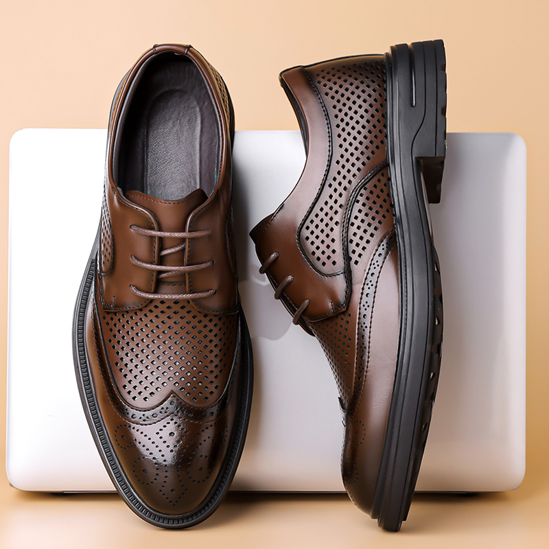 Summer New Leather Shoes Men's - đánh giá và giá Formal Men Office Wear Sandals