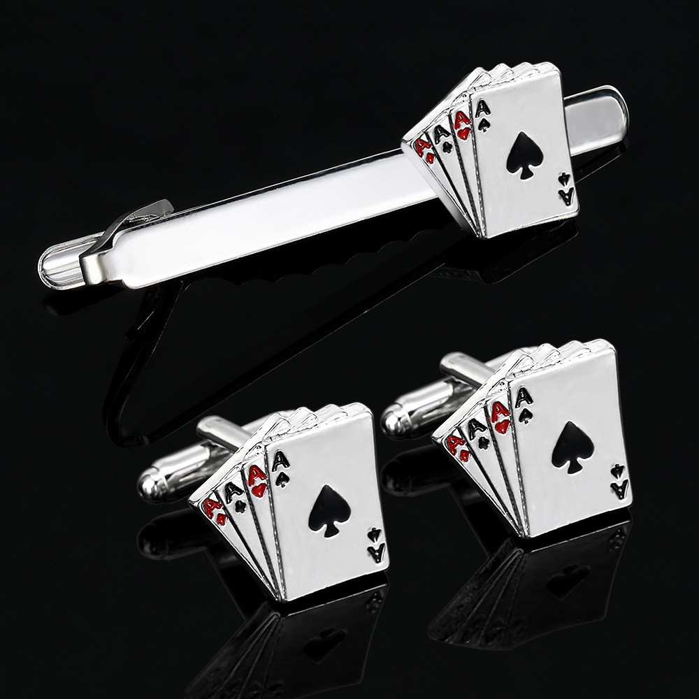 Men's Creative Poker Card Tie  - đánh giá và giá Tie Bar Clip