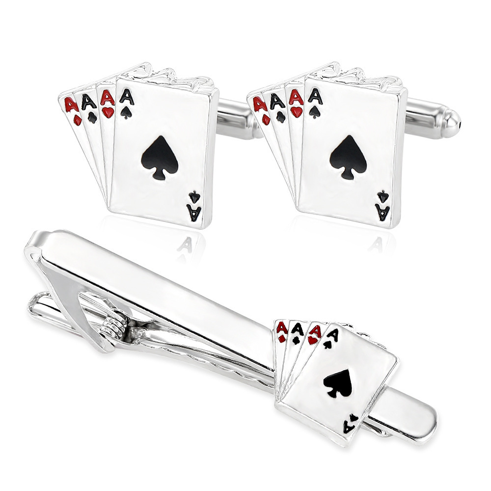 Men's Creative Poker Card Tie  - đánh giá và giá Tie Bar Clip