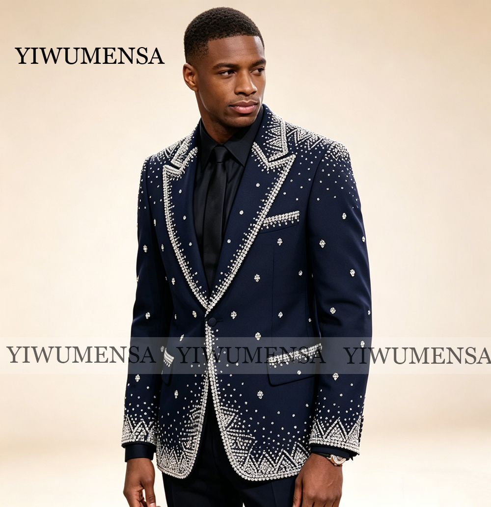 Brilliant Rhinestone Men Suit  - đánh giá và giá Formal Men Party Wear Jacket