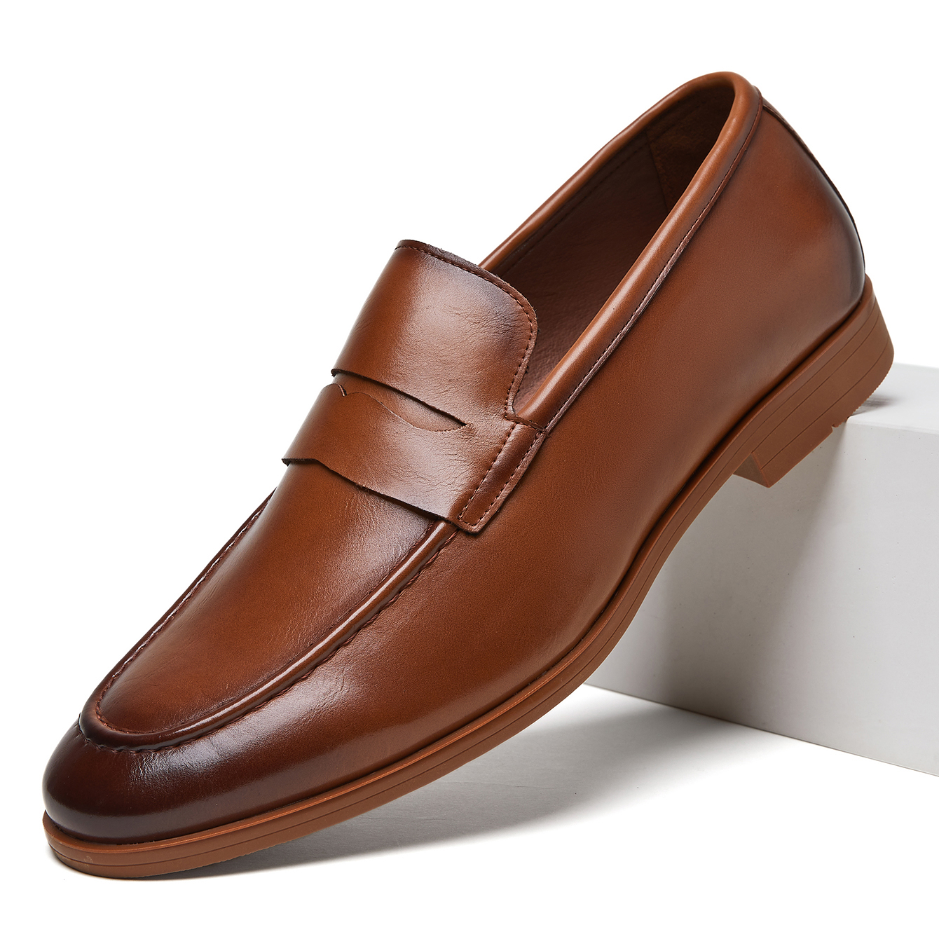 Men's Leather Loafers Slip-On  - đánh giá và giá Men Formal Wear Dress