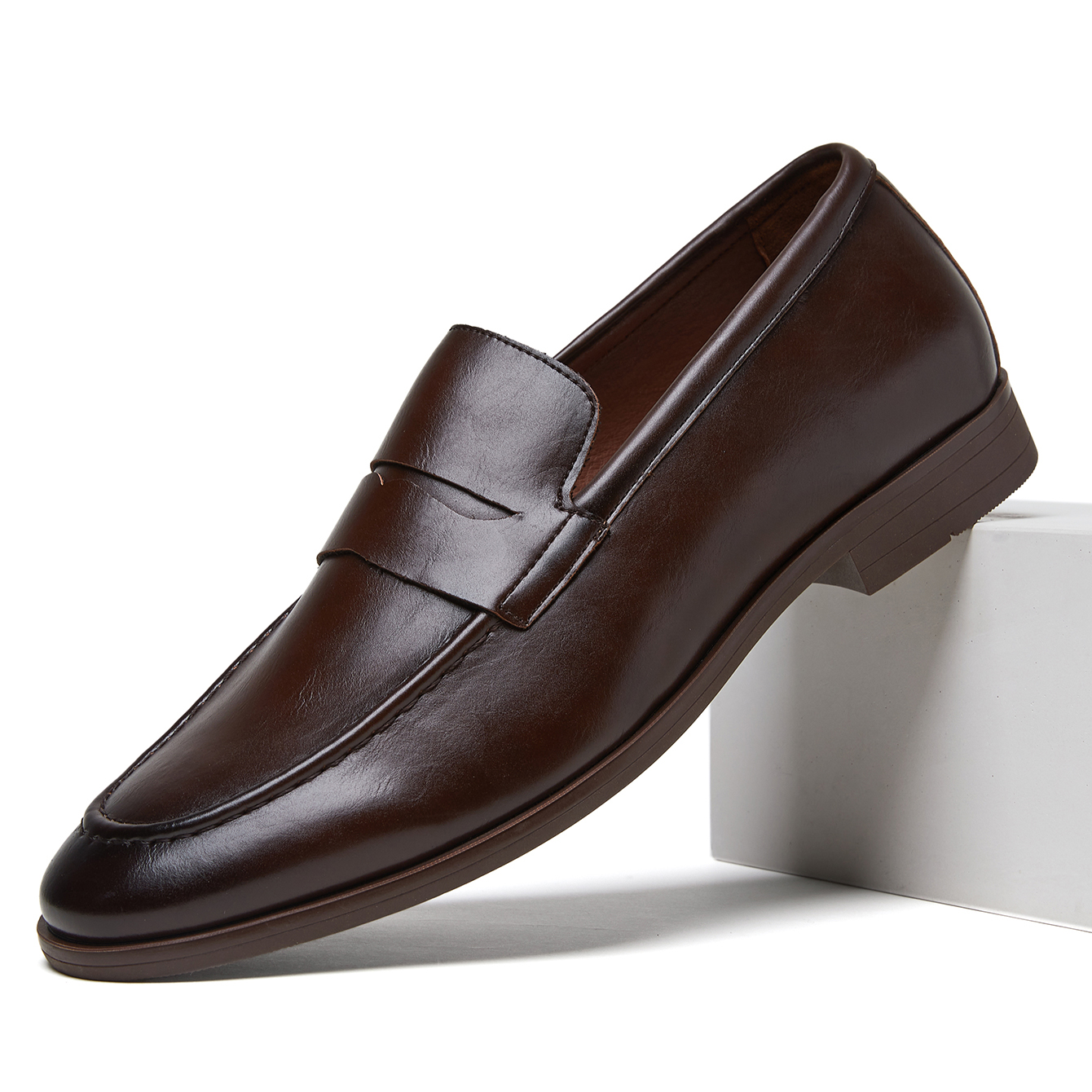 Men's Leather Loafers Slip-On  - đánh giá và giá Men Formal Wear Dress