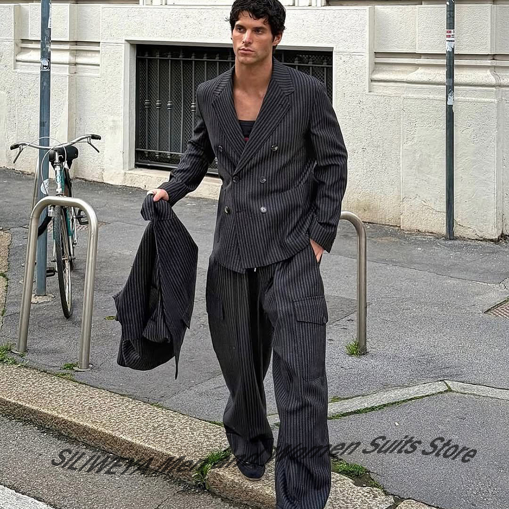Elegant Man Suit Pinstripe Dou - đánh giá và giá Formal Men Party Wear Jacket