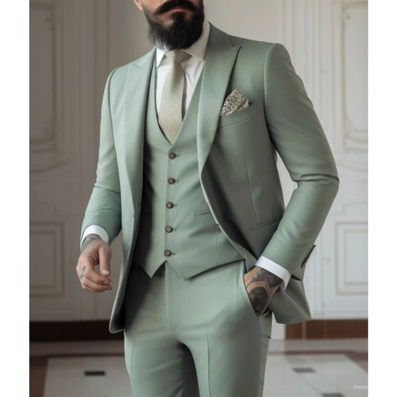 Light green Suits Men Suits 3  - đánh giá và giá Men Formal Wear Dress