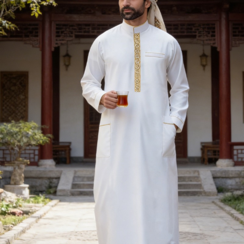 Arabic Mens Thobe Embroidered  - đánh giá và giá Men Formal Wear Shop