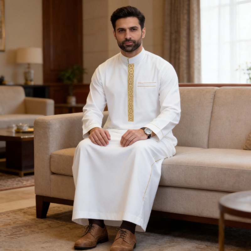 Arabic Mens Thobe Embroidered  - đánh giá và giá Men Formal Wear Shop