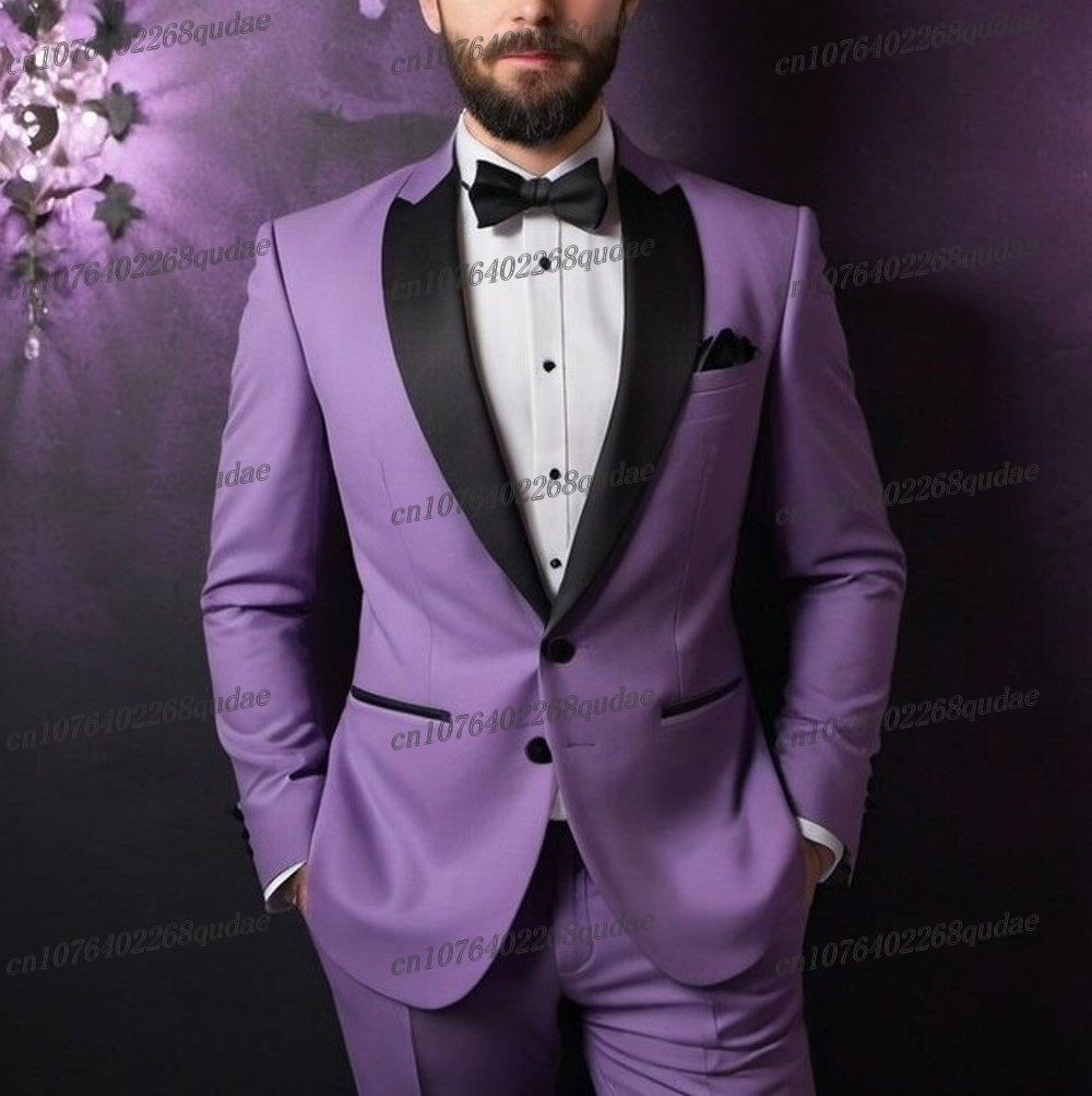Black Collar Light Purple Form - đánh giá và giá Men Formal Wear Purple