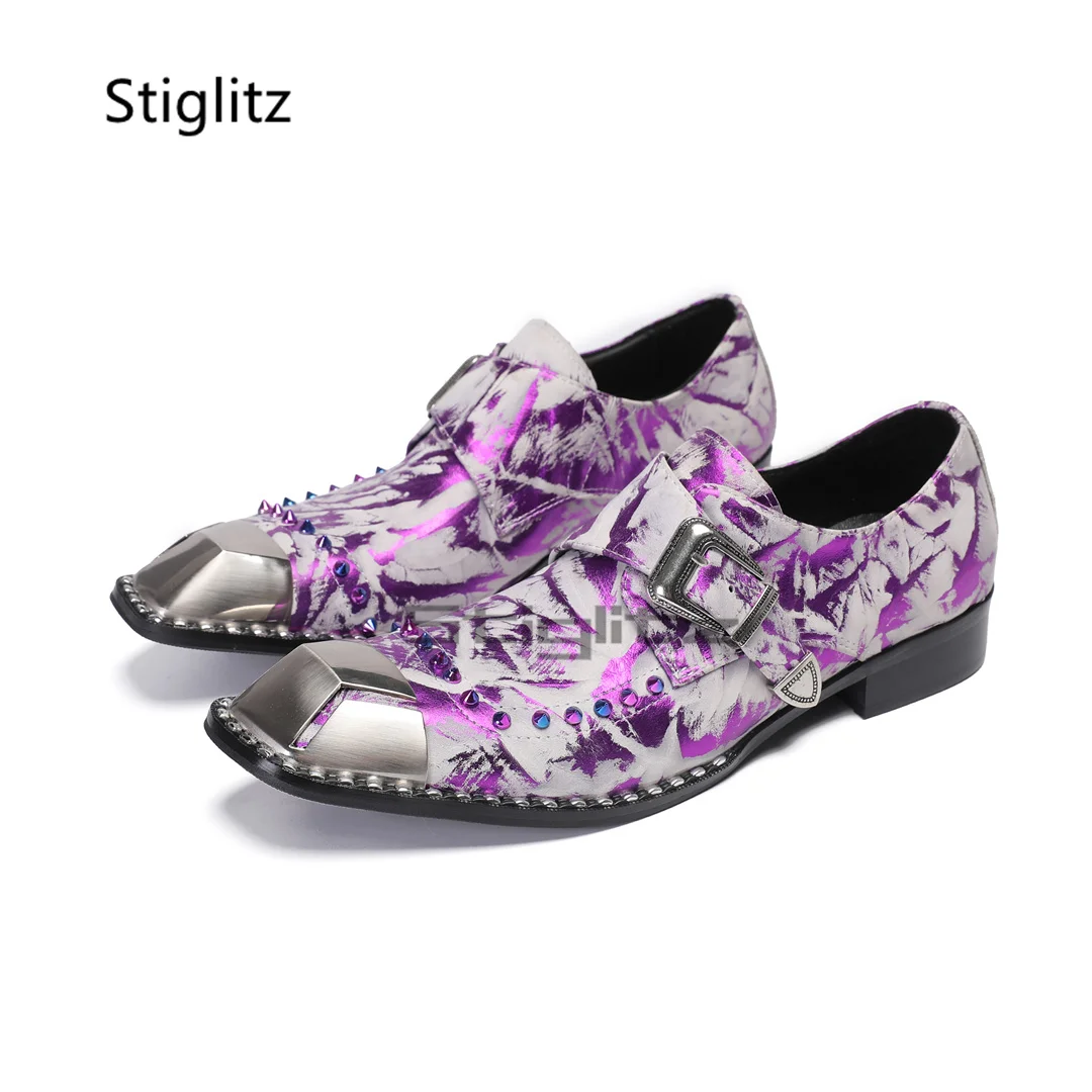 Purple Prints Genuine Leather  - đánh giá và giá Men Formal Wear Purple