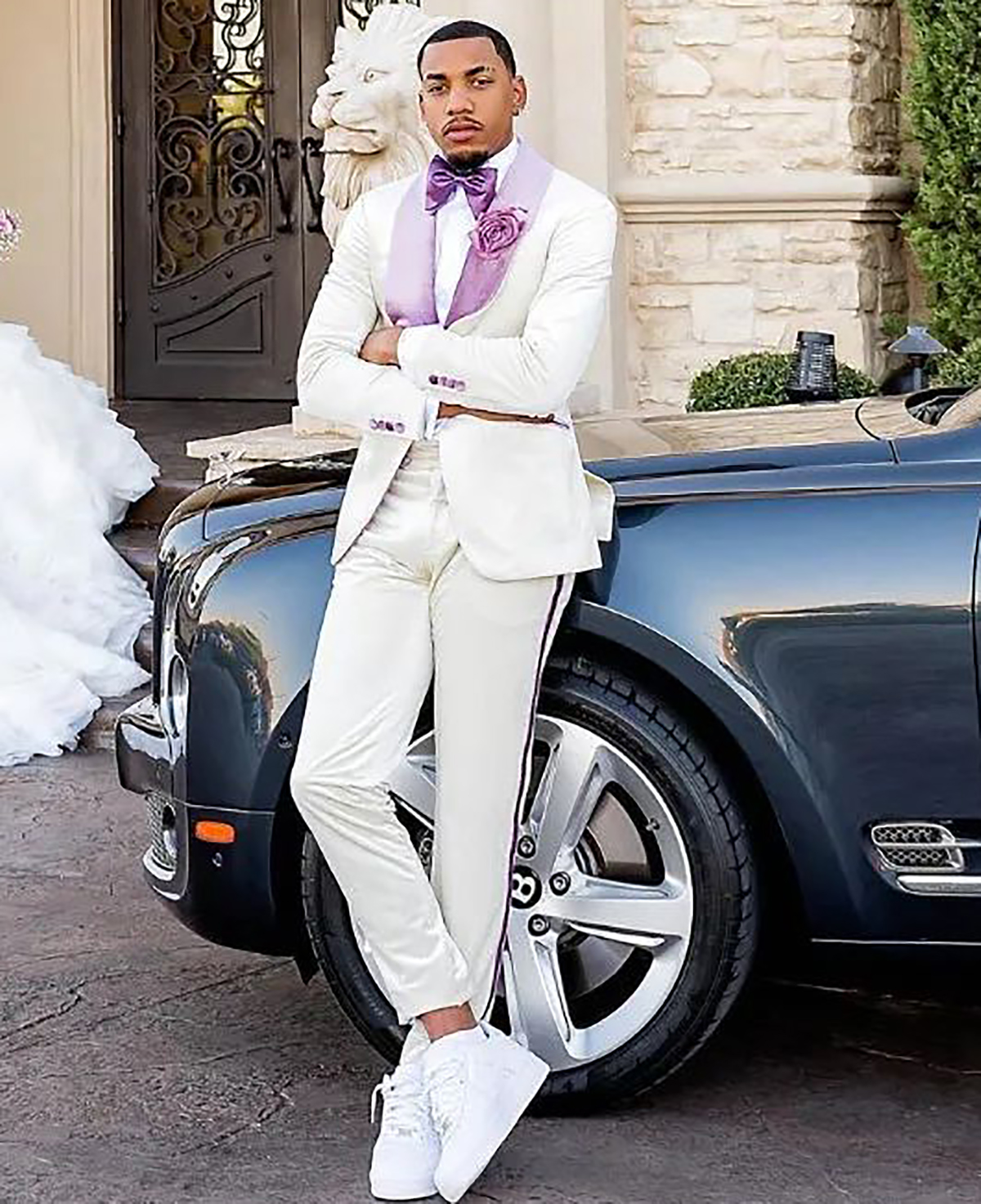White Men Suit Set 2 Piece Bla - đánh giá và giá Men Formal Wear Purple
