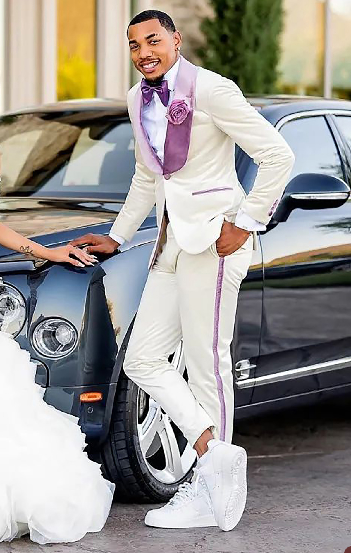 White Men Suit Set 2 Piece Bla - đánh giá và giá Men Formal Wear Purple