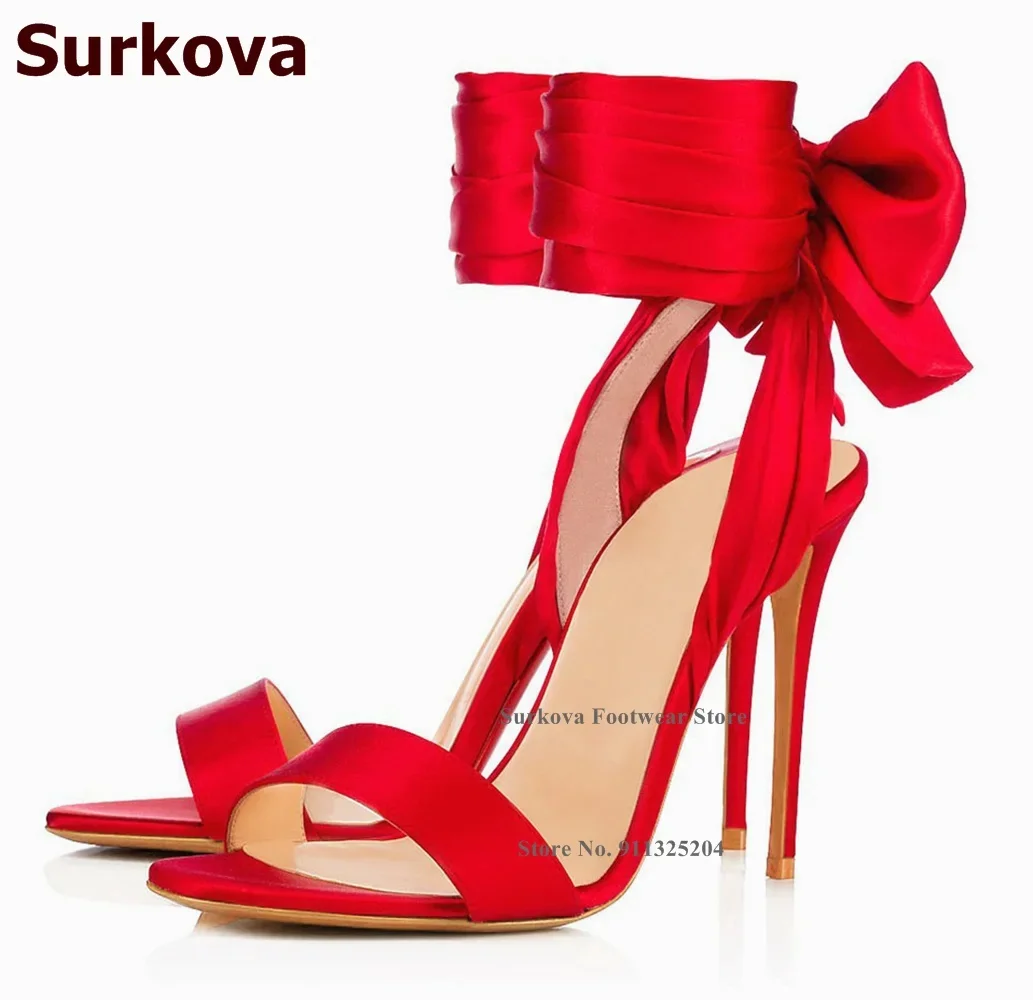 Surkova Hot Red Satin Fabric B - đánh giá và giá Satin Bow Tie