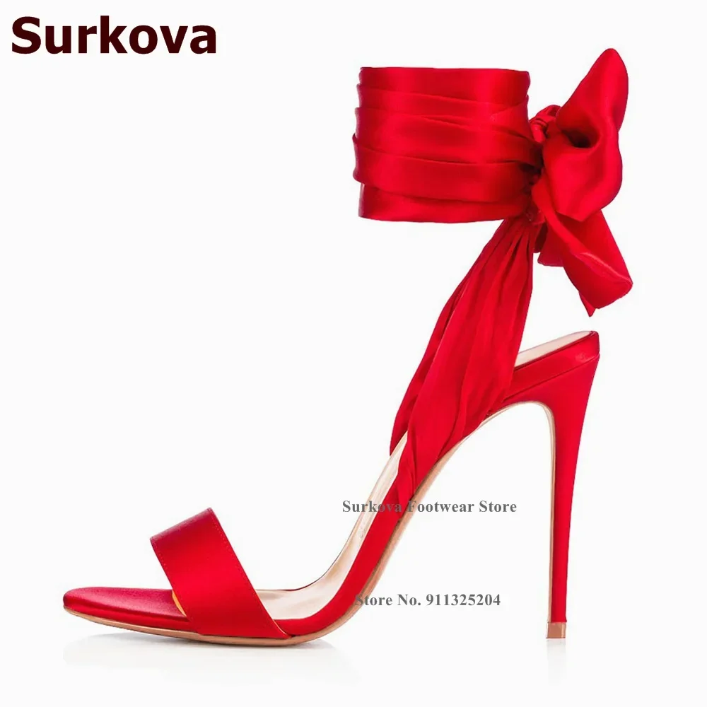 Surkova Hot Red Satin Fabric B - đánh giá và giá Satin Bow Tie