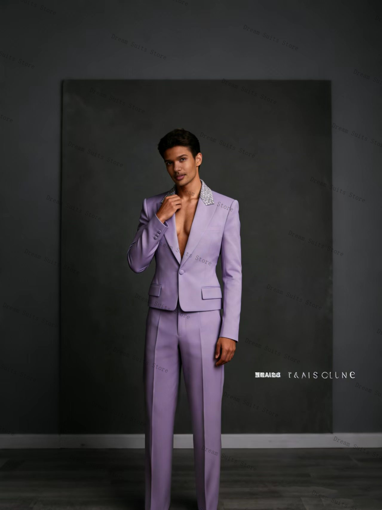 Crystals Men Suit Set 2 Pcs Bl - đánh giá và giá Men Formal Wear Purple