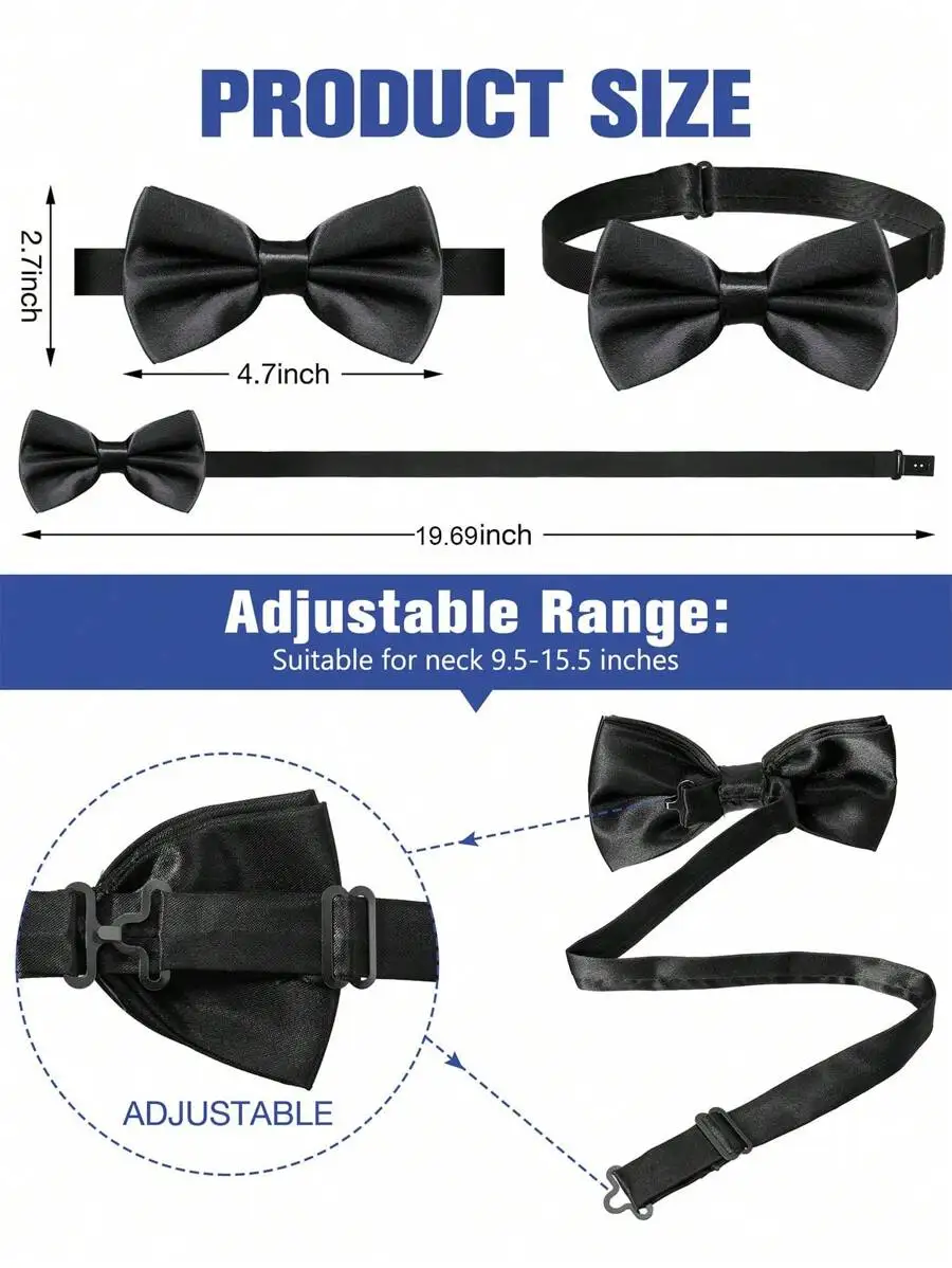 Mens Solid Color Satin Pre-Tie - đánh giá và giá Satin Bow Tie