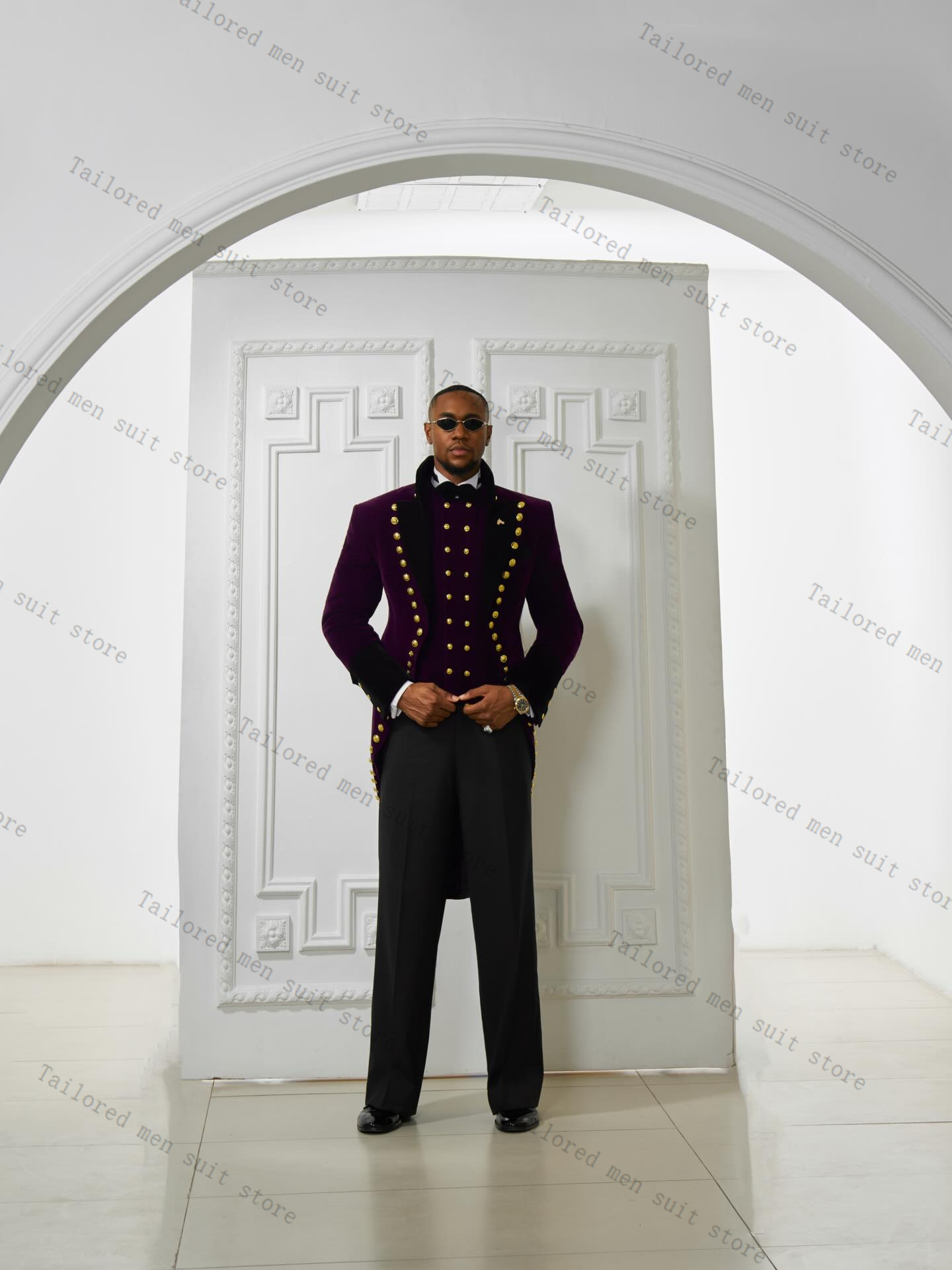 Purple Men Suits Pants Set 2 P - đánh giá và giá Men Formal Wear Purple