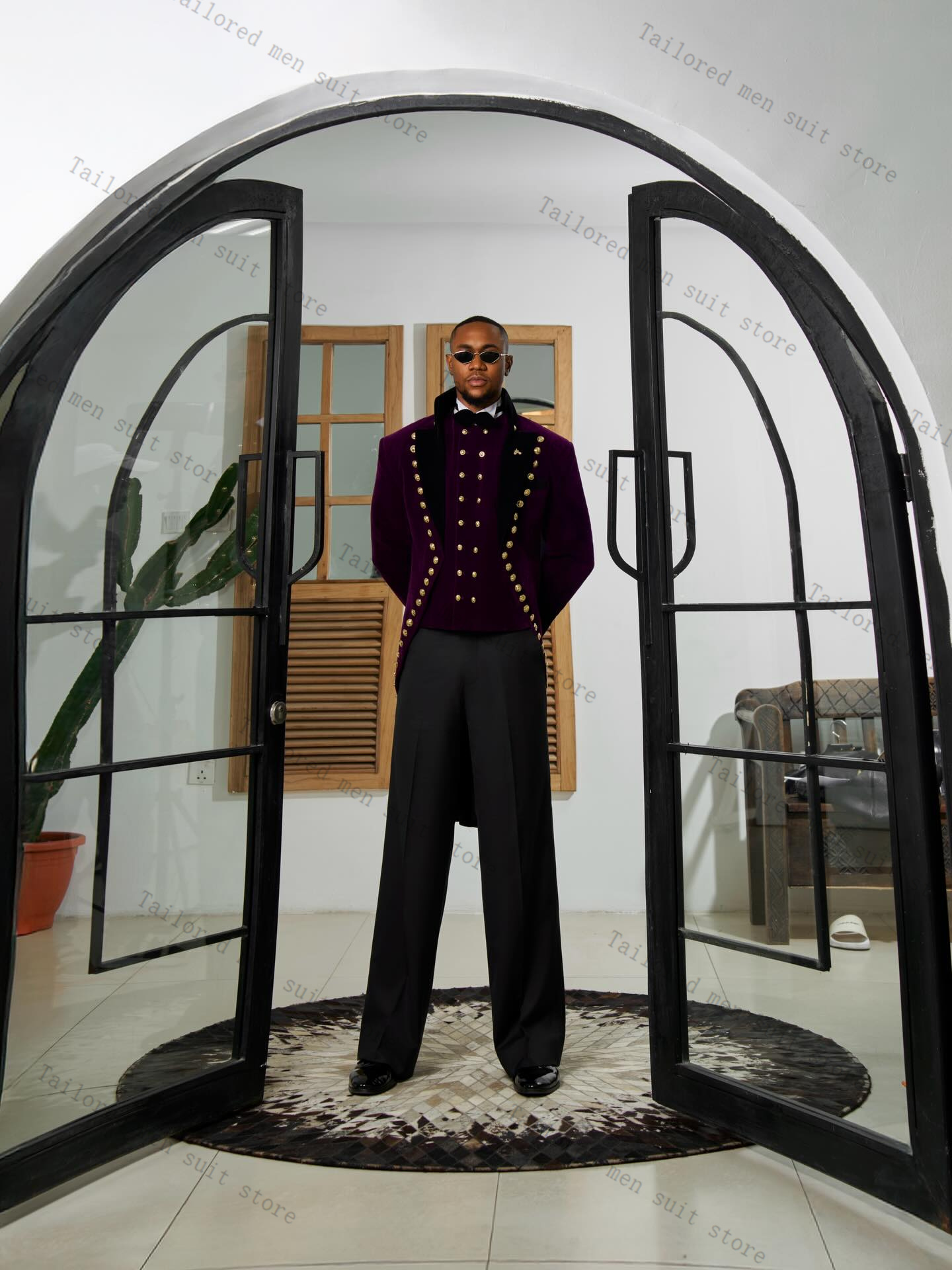 Purple Men Suits Pants Set 2 P - đánh giá và giá Men Formal Wear Purple