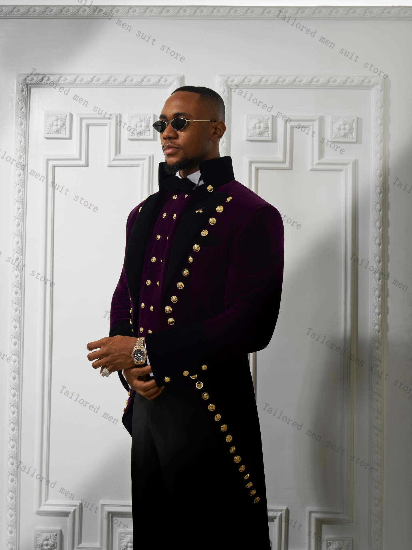 Purple Men Suits Pants Set 2 P - đánh giá và giá Men Formal Wear Purple